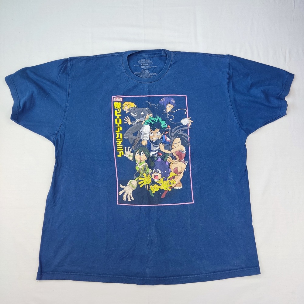 My Hero Academia T-Shirt Mens 2XL Blue Graphic Tee Funimation Anime Class 1-A